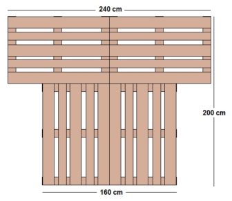 Grafik 1 zur Bauanleitung Palettenbett